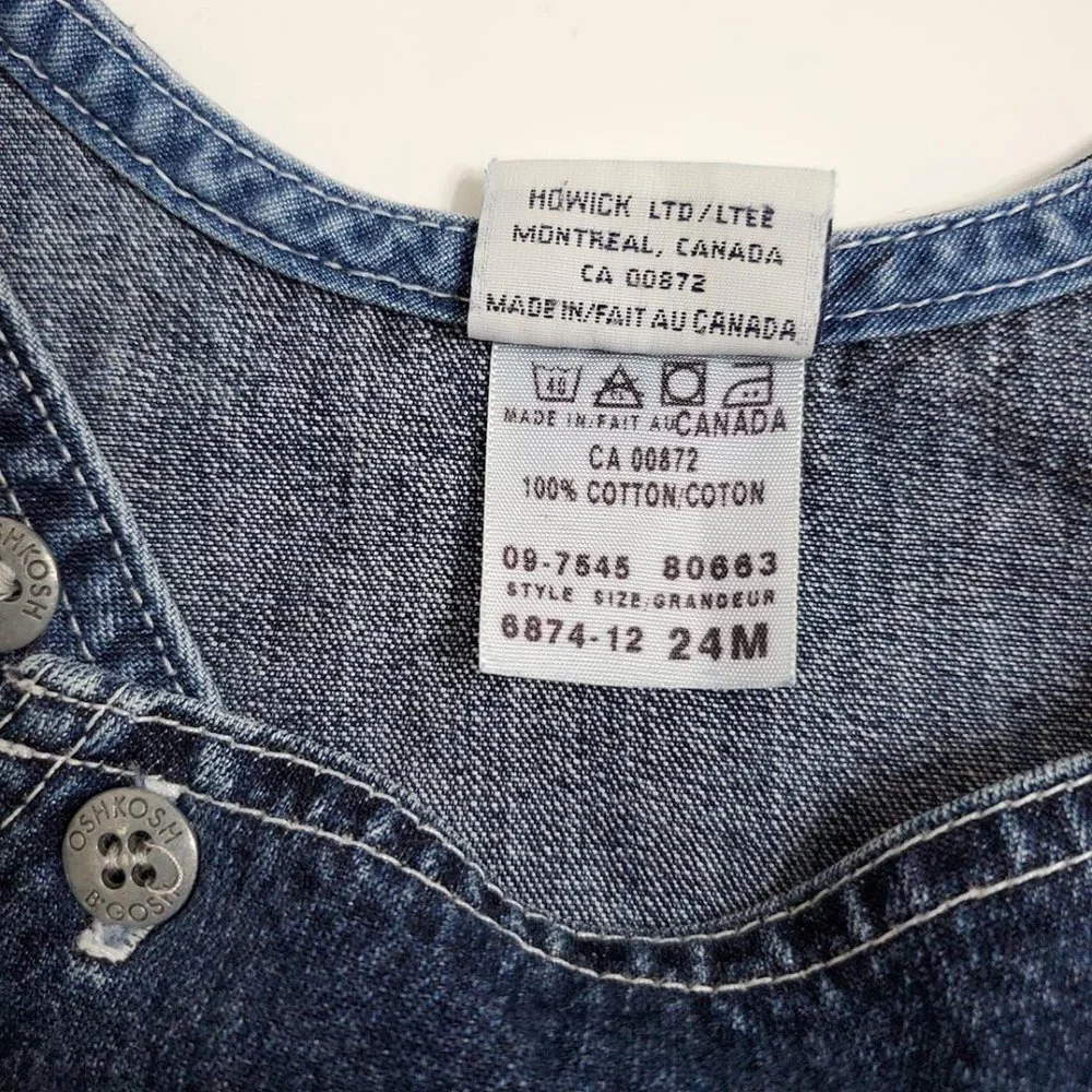 Oshkosh B'gosh Girl Denim Jumper Dress 24 Months Embroidery Blue Canada …